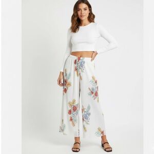 O’Neill White Floral Pleated Lyle Pants - Size XL